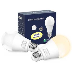 lot 20497 image: Torkase Outdoor Dusk to Dawn Light Bulbs, No Timer Required, 13W(100W Equivalent), 3000K Warm White, E26 A19 Automatic Sensor LED Bulb, Built-in Photocell Detector for Boundary Garage Patio, 2 Pack (ONLY 1)