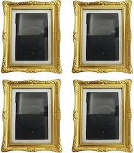 lot 6438 image: Set of Four Decorative Gold Framed Wall Pictures