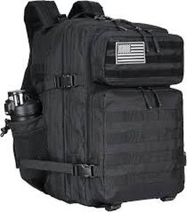 lot 9331 image: Black Tactical Backpack with MOLLE System