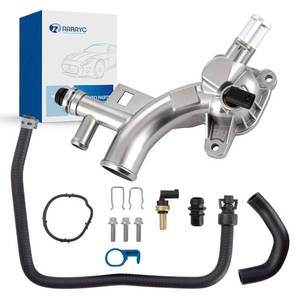lot 1585 image: Upgraded Aluminum Engine Coolant Housing Water Outlet Kit with Hoses - Compatible with 2011-2020 Chevy Cruze, Sonic, Trax & Buick Encore 1.4L - Replaces OEM 25193922, 13251447, 902-846