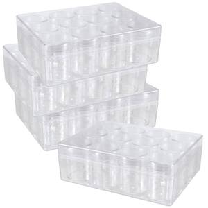 lot 1593 image: SEHOI 4 Pack 12 Grid Clear Plastic Jewelry Box Organizer,5D Diamond Embroidery Painting Accessories Storage Box,Small Bead Storage Containers for Bead Gem Nail Glitter Slime