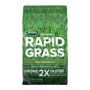 lot 1596 image: Scotts Turf Builder Rapid Grass Tall Fescue Mix - Combination Grass Seed and Fertilizer for Lawns, Lawn Seed That Grows in Just Weeks, 5.6 lbs.