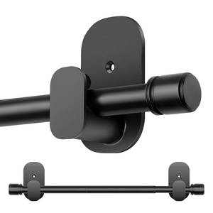 lot 1599 image: Curtain Rods No Drilling 32 to 86 Inch, HOTOZON 58 Inches No Drill Curtain Rods for Windows 55 to 82 Inches(4.5-6.8 ft), Renter Friendly Adjustable Small Drapery Rod for Lightweight Curtains, Black