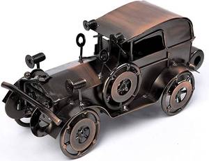 lot 1600 image: MOYODOR Metal Antique Vintage Car Model Handcrafted Collections Collectible Vehicle for Bar or Home Decor Decoration Great Birthday Gift Bronze Classic Car Model, Large