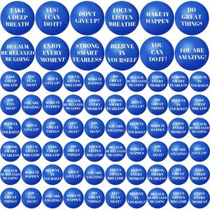 lot 1615 image: 60 Pieces Motivational Stress Balls 2.5 Inch Inspirational Stress Relief Ball Bulk Hand Exercise Balls Encouraging Blue Foam Balls Anxiety Small Balls with Quotes for Kids Adults Teens, 12 Styles