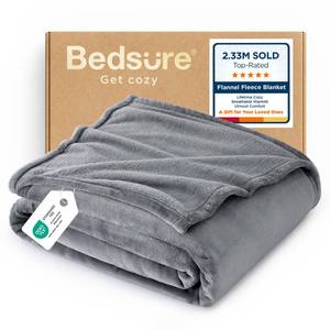 lot 1619 image: Bedsure GentleSoft Fleece Blanket Twin Size Grey - 300GSM Lightweight Plush Fuzzy Cozy Soft Warm Blanket for Bed, Sofa, Couch, Travel, Camping, 60x80 inches
