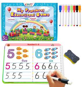 lot 1627 image: ALIANFLY Preschool Learning Activities Educational Workbook - Toddler Prek Montessori Handwriting Practice Activity Tracing Toys Busy Book for Kids, Autism Learning Materials and ABC Learning Book