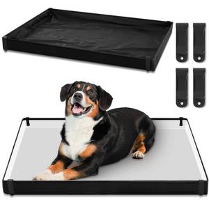 lot 1641 image: FoldTier Dog Pee Pad Holder with 4 Fixing Clips 33 x 23 Inch Extra Large Foldable Potty Pads Puppy Pad Holder Tray for Dogs Training High Side Easy to Clean