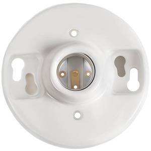 lot 2041 image: Saysurey 1 Pcs E26 Medium Base Ceiling Lamp Holder Keyless Light Sockets White Bulb Socket Incandescent Fluorescent CFL Lamp Holder 660w 250v (Porcelain)