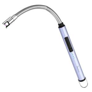 lot 2042 image: SUPRUS Electric Candle Lighter USB Type C Rechargeable Lighter Steel Shell & Hanging Hook with 360° Flexible Neck(Blue)