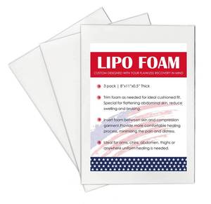 lot 2043 image: KUSMOO 3 Pack Lipo Foam Pads - Post Surgery Ab Board Liposuction Surgery Flattening Abdominal Compression Lipo Foam Sheets 8 x 11