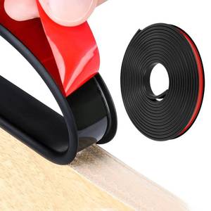 lot 2053 image: U-Shape Edge Trim, 16.4ft Self Adhesive Veneer Edging Banding TPE Flexible Furniture Edge Protector for 34 inch Edge Countertop Table Cabinet Repair Furniture Restoration (15mm, Black)