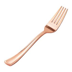 lot 2095 image: Goodluck 50 Pack Rose Gold Plastic Forks, Heavy Duty Forks Disposable, Rose Gold Plastic Cutlery Perfect for Weddings, Parties, Dinners and Thanksgiving