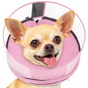 lot 2097 image: Didopet Soft Inflatable Dog Cone for Surgery Recovery, Protective Dog Donut Collar with Shield to Stop Licking Wounds, 2-in-1 Patented Comfort Blow-Up Collar for Small Pets, Chihuahua (Pink, S)