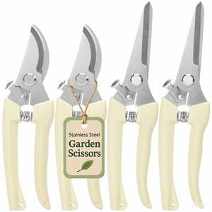 lot 2098 image: 4PACK Pruning Shears, Stainless Steel Garden Shears, Sharp Handhled Gardening Scissors, Bypass & Straight Blade Garden Clippers for Plants, Flowers, Fruits Trees, Gardening Gifts for Women & Men