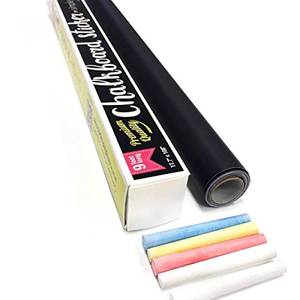 lot 2099 image: Extra Large Chalkboard Peel and Stick Paper 9 Feet roll (108 inches)  (5) Color Chalk Included - by Simple Shapes