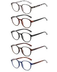 lot 2100 image: JOLISU 5 Pack Reading Glasses for Women Men, Blue Light Blocking Readers with Spring Hinge, Lightweight Eyeglasses for Reading (2.00)