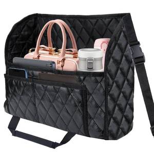 lot 2126 image: BFXM Car Purse Holder Between Seats, Leather Auto Front Seat Handbag Organizer Pocket, Large Capacity Car Net Pocket Handbag Holder, Backseat Barrier Storage Bag Fits for Car, Truck, SUV