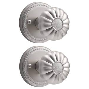 lot 3220 image: SORWDUERM Brushed Nickel Door Knobs Interior Passage Silvery Door Knob Satin Nickel Door Knobs for Bedroom and Bathroom,Zinc Alloy 2 Pack