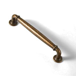 lot 4368 image: Goo-Ki 6 Pack Antique Brass Cabinet Pulls Zinc Alloy Drawer Pull Solid Kitchen Cabinet Hardware - 5.04 c-c Vintage Brass Cabinet Handles Retro Dresser Pulls ONLY FOUR
