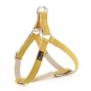 lot 4375 image: Plutus Pet Cotton Hemp Step in Dog Harness, Sustainable, Lightweight and Escape-Proof, Quick Fit Dog Harness for Puppy Small Medium and Large Dogs, Yellow, XS