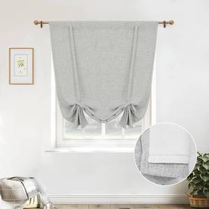 lot 4403 image: DriftAway Double Layer Linen Blackout Tie Up Curtains Thermal Insulated Fully Lined Balloon Roman Shade Bathroom Window Adjustable Rod Pocket for Small Window 39 Inch by 55 Inch Gray