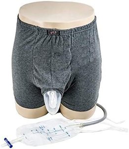 lot 4406 image: MHKGIOA Male Urinal - Wearable Mens Urinal with Elastic Waistband & Two 500ml Urine Collection Bag - Reusable Urine Collector(Random Color) (L)