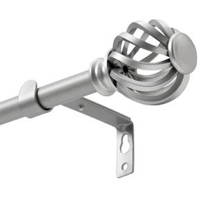 lot 4408 image: Luvenia Silver Decorative Curtain Rods, 28 to 48 Inch (2.3-4Ft), Small Curtain Rod For Bedroom, Living Room, Kitchen, Farmhouse