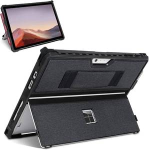 lot 4417 image: Case for 12.3 Microsoft Surface Pro 77654LTE Protective Rugged Cover Case, with Stylus Pen Holder and Hand Strap, Compatible with Type Cover Keyboard, Black