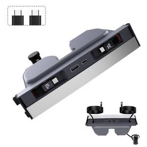 lot 4427 image: SHINELINERS 65W USB Charger Hub for Tesla Model Y Juniper 2025,2026 Accessories- 4-Port Fast Charging Hub with Sliding Cover, 2 Type-C Docking Station for Tesla Model 3 Highland 2024-2026