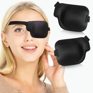 lot 4444 image: RIKEYO 2Pcs 3D Eye Patches for Adults, Adjustable Medical Eyepatch for Lazy Eye, Large Black(Left and Right