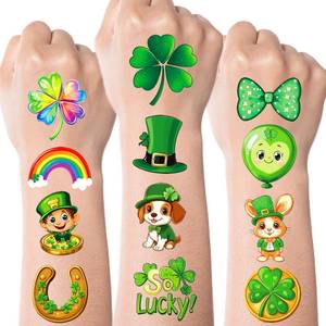 lot 4447 image: JCFIRE St Patricks Day Tattoos for Kids, Shamrock Stickers Temporary Tattoos for Children, Saint Patricks Day Accessories Party Favors, Lucky Irish Decor Gifts, St Paddy Decorations Supplies