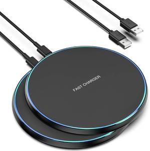 lot 4451 image: Wireless Charger, Wireless Charging Pad Compatible with iPhone 16 15 14 13 12 11 Pro Max, 15W Max Fast Wireless Charging Pad Mat for Samsung Galaxy S23S22S21S20S10, AirPods Pro32, 2 Pack