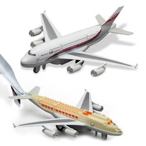 lot 4464 image: Crelloci Airplane Toys, Bump and Go Action, Pull Back Die Cast Model Plane with Lights & Sounds, 3D Anatomy View, Aircraft Vehicles Gift for Kids Toddler Boys Ages 3(White)
