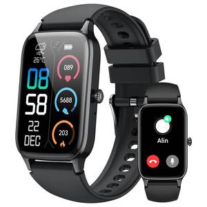 lot 4466 image: Smart Watch for Men Women, 1.57 Smartwatch (AnswerMake Call) , Fitness Tracker with 110 Sport Modes, Heart RateSleep Monitor, IP68 Waterproof, Bluetooth Calls, Smartwatches for Android iOS Black