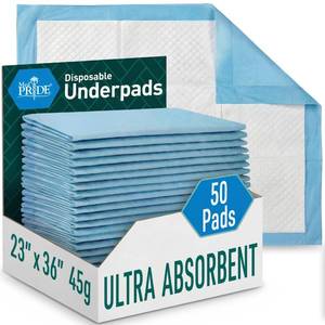lot 5263 image: MED PRIDE Disposable Chux Pads 23in X 36in, Super Absorbent Bed Pads for Incontinence, Underpads for Adults, Kids, Pets (50 Count (Pack of 1) BlueWhite)