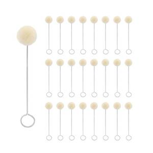 lot 6000 image: 10 Pieces Wool Daubers Ball Brush Leather Dye Tool with Metal Handle, Wool Balls Dauber Dyeing Applicator, Leather Dye Applicator for DIY Crafts Projects