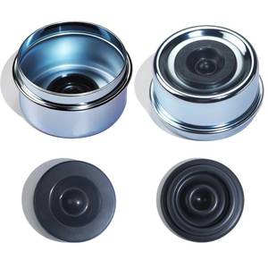 lot 6014 image: OZISENS 2pcs 2.44 Trailer Hub Dust Caps with Extra 2pcs Rubber Plugs,Bearing Center Replacement Trailer Cup,Trailer Hub Grease Cap for Most 5200 to 6000 Ib Axles Dexter EZ Lube