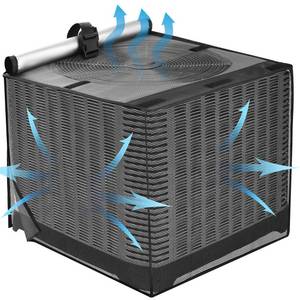 lot 6030 image: Air Conditioner Covers for Outside, Breathable Full Mesh With Waterproof Top Air Conditioner Cover for All Seasons, AC Unit Cover Protect from Cotttonwood Fluff, Leaves, Debris, 32x32x36 Inch-Black