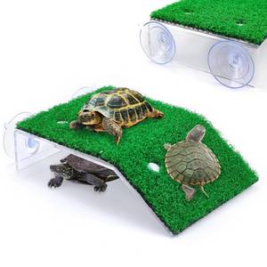 lot 6049 image: Keedolla Turtle Resting Basking Platform Simulation Grass Turtle Ramp, Lawn Tortoise Climbing Ladder Turtle Resting Terrace for Reptile Frog Terrapin - Middle
