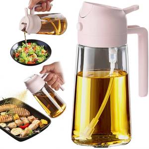 lot 6050 image: TrendPlain 16oz470ml Glass Olive Oil Sprayer for Cooking - 2 in 1 Olive Oil Dispenser for Kitchen Gadgets, Air Fryer, Salad, and BBQ - Peach