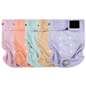 lot 6070 image: Tuiskusa Reusable Washable Dog Diapers Female, Highly Absorbent Doggie Diapers, Size Adjustable Puppy Diapers for Dog Period Panties(5 Pack)