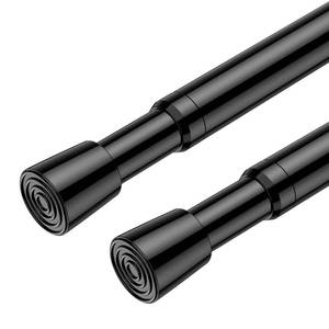 lot 6071 image: AIZESI 2 Pack Adjustable Tension Curtain Rod 32 to 58 inch, Curtain Rods No Drilling Expandable Spring Loaded Curtain Rods for Windows Doors, Black
