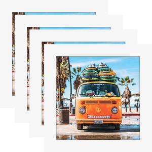 lot 6077 image: 5x5 White Picture Frames Natural Solid Wood Environmental Paint Photo Frame for Table or Wall Decorate, 4 Pack