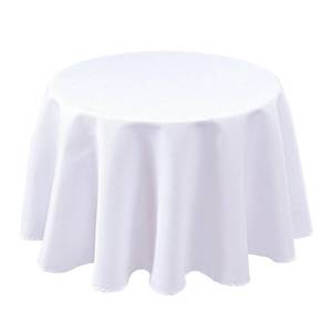 lot 6104 image: Biscaynebay Textured Fabric Round Tablecloths 60 Inches for Tables diameters from 28 to 48, White Table Cloth Water Resistant Small Circle Folding Table Covers for Dining Kitchen Wedding Parties