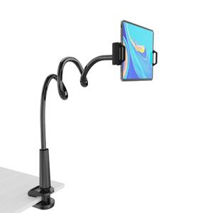 lot 6114 image: Tablet Stand Holder, Mount Holder Clip with Grip Flexible Long Arm Gooseneck Compatible with ipad iPhoneNintendo SwitchSamsung Galaxy TabsAmazon Kindle Fire HD - Black