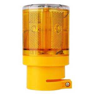 lot 6116 image: Aolyty LED Solar Strobe Warning Light Flashing Construction Safety Road Barricade Traffic Automatic Vehicle Signal Beacon Lamp Waterproof Automatically Turn on (Yellow)