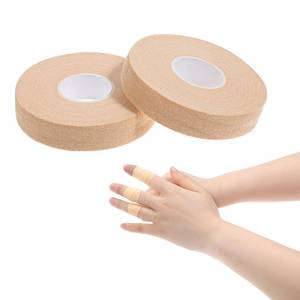 lot 6125 image: 2 Rolls Finger Tape, Extra Strong Adhesive 0.6-Inch x 32-feet Athletic Tape for Fingers, Hands, & Toes, Rock Climbing Tape, Skin-Friendly Sports Tape for Outdoor Sports Climbing Football (Skin Color)