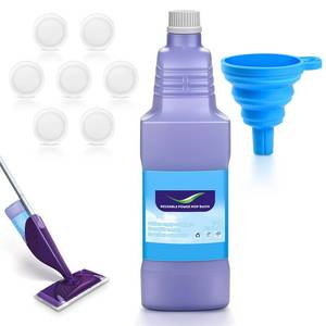 lot 6127 image: Refillable Replacement Bottle for Swiffer� Wet Jet�� Mop, 1250ml 42 oz, Empty, Leak-Proof HDPE Cleaner Solution Refill Bottle with 7 Silicone Gaskets & 1 Foldable Funnel