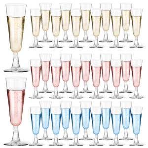 lot 6131 image: Plastic Champagne Flutes 40 Pack, 5.5 Oz Clear Disposable Plastic Champagne Glasses, Wine Glasses Cups for Wedding Celebration Birthday Party Valentines Wine Tasting New Years Eve Party Supplies